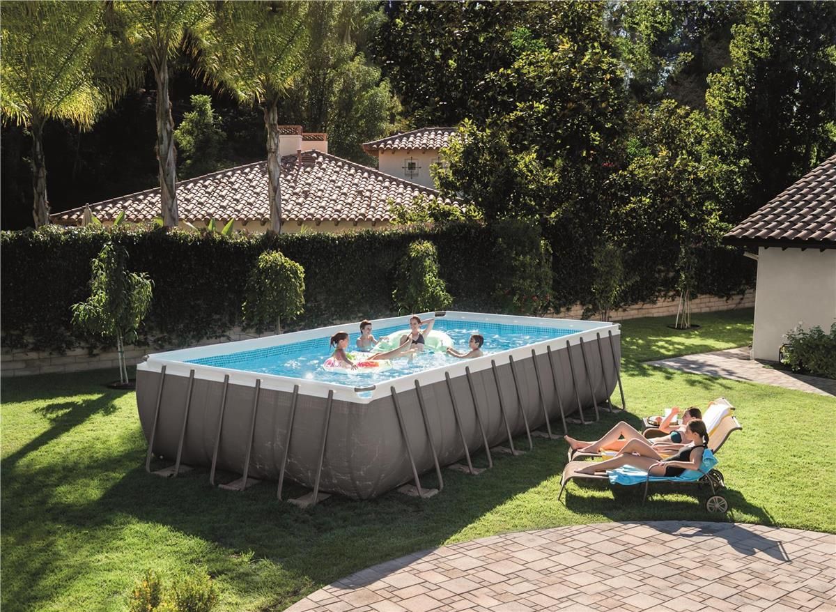 26374 Каркасный бассейн Ultra Frame 975х 488х132см, фильтр-насос, лестница, тент, подстилка