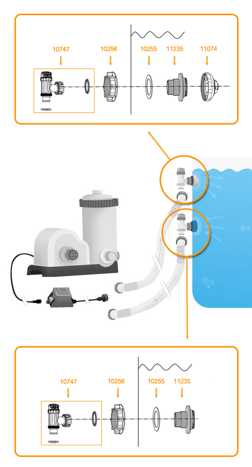 ПЛУНЖЕРНЫЙ КЛАПАН С РЕЗЬБОЙ 38ММ INTEX 10747