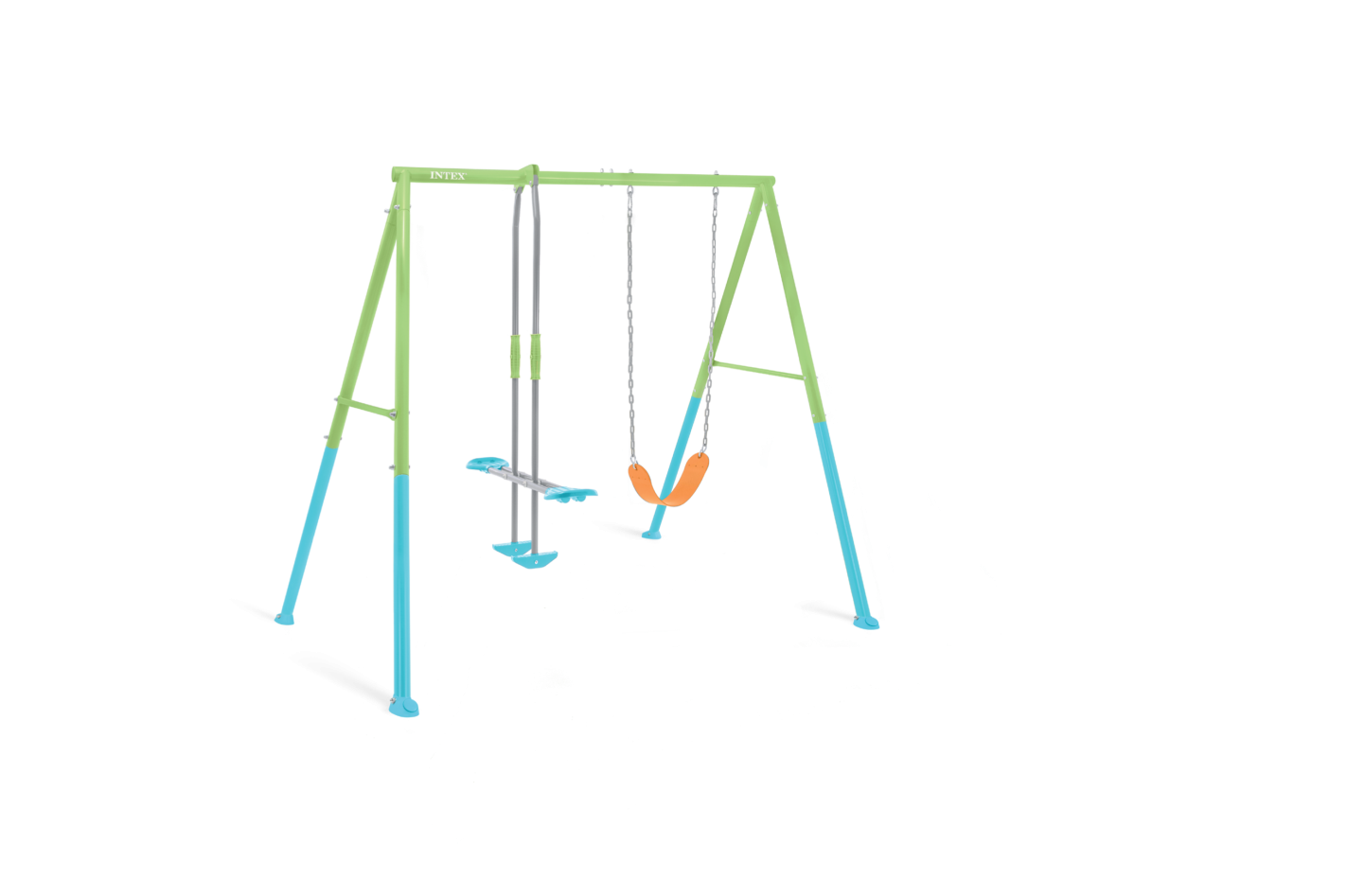 44120 Качели детские 254х251х211см двойные, цветные, от 3 до 10 лет