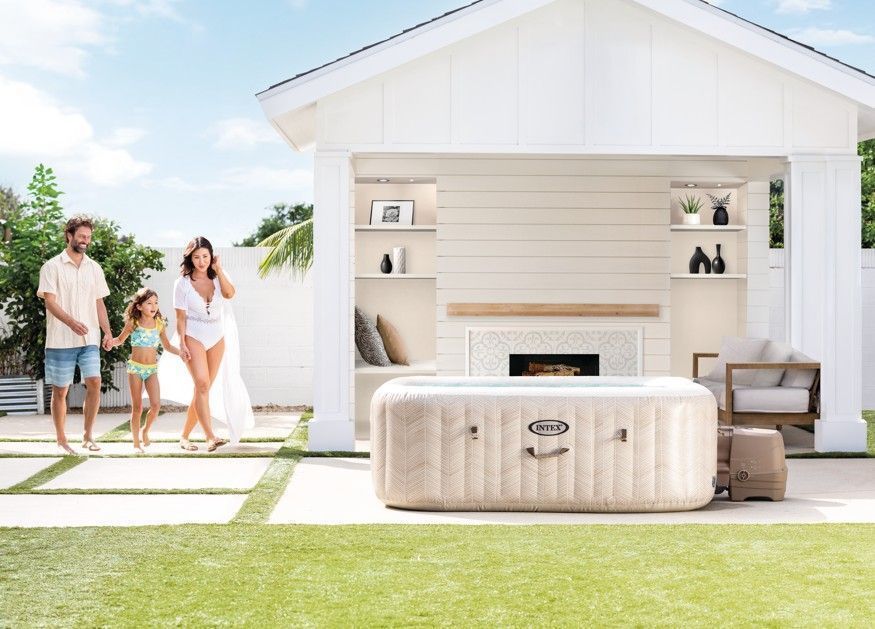 28472 Надувной джакузи  196 x 196 х 71см, СПА PureSpa Bubble Chevron Deluxe 