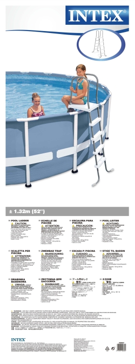 28067 Лестница для бассейнов до 132 см, 4 ступеньки, с площадкой