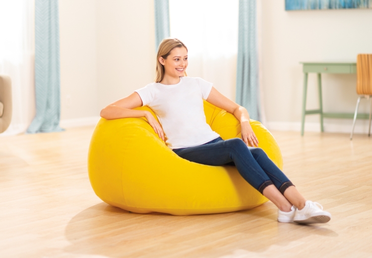 68569 Кресло надувное, флок 107х104х69 см Зеленый