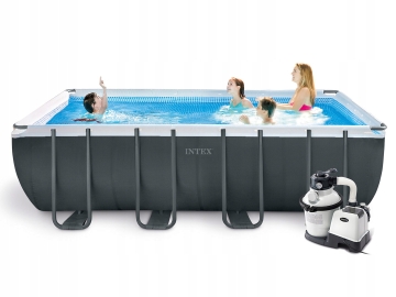 26356 УЦЕНКА Каркасный бассейн Ultra Frame 549х274х132см, фильтр-насос, лестница, тент, подстилка