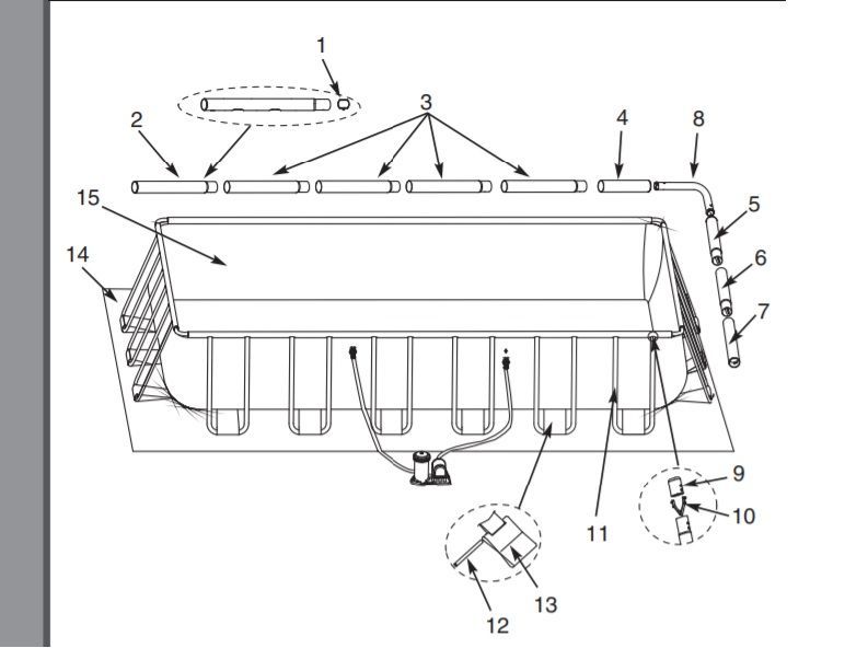 26374 Каркасный бассейн Ultra Frame 975х 488х132см, фильтр-насос, лестница, тент, подстилка