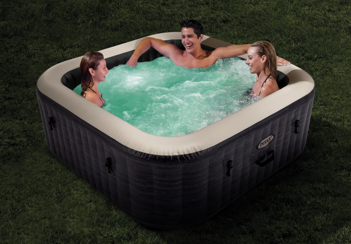 28450 Надувной джакузи 175х 175 x 71 см, Intex Pure Spa Greystone Deluxe Square 