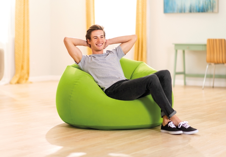 68569 Кресло надувное, флок 107х104х69 см Зеленый