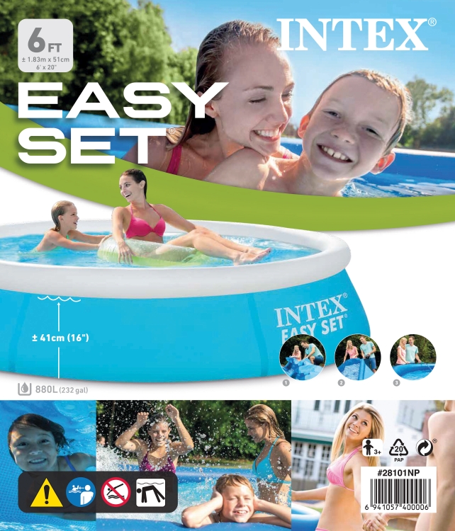 28101 Бассейн надувной Easy Set, 183 х 51 см, от 3 лет