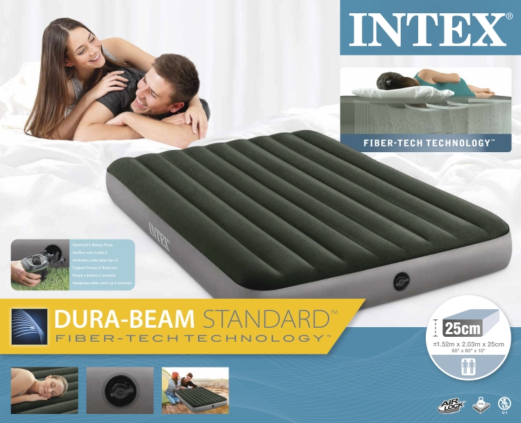 64779 УЦЕНКА Надувной матрас Downy Airbed 152х203х25 см насос на батарейках (6хС)