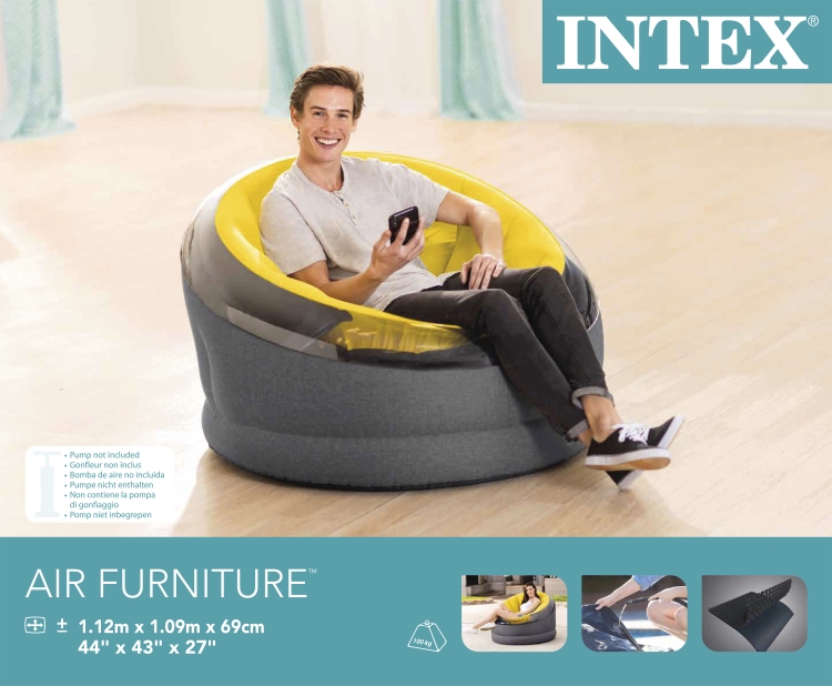 66582 НАДУВНОЕ КРЕСЛО EMPIRE 112Х109Х69СМ, ЦВЕТ Голубой