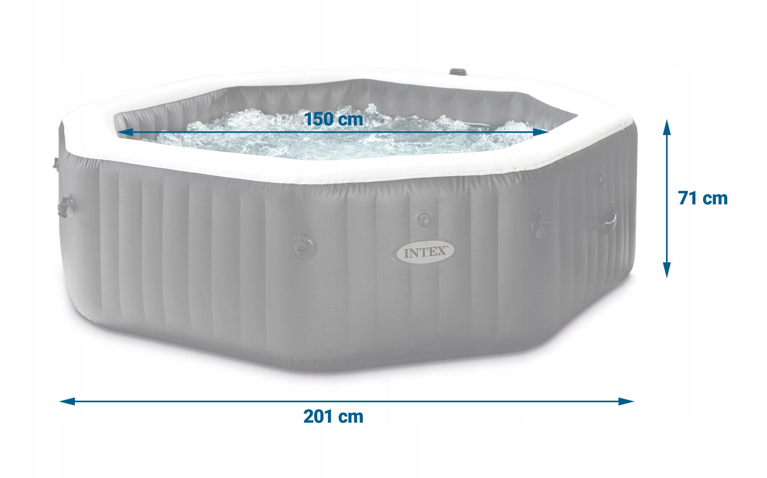  28458 Надувной спа джакузи 180 х 180 х 71 см, PureSpa Jet and Bubble Deluxe Intex