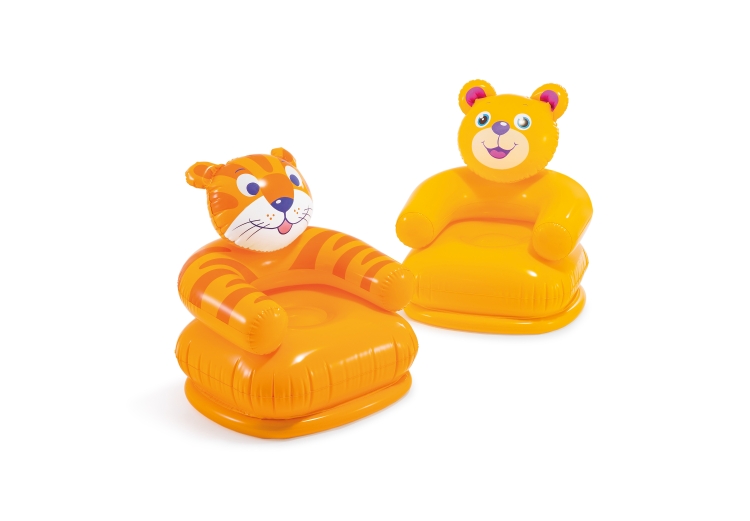 68556 Кресло надувное «Весёлые звери», 65 х 64 х 74 см, от 3 до 8 лет, цвета МИКС Голубой