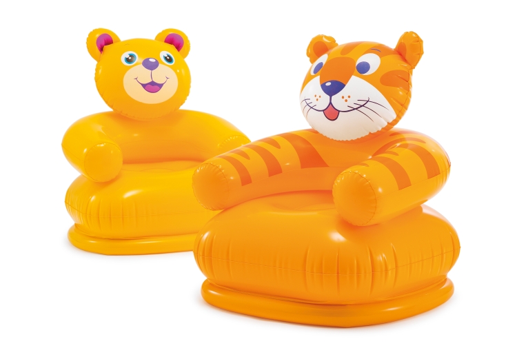 68556 Кресло надувное «Весёлые звери», 65 х 64 х 74 см, от 3 до 8 лет, цвета МИКС Голубой