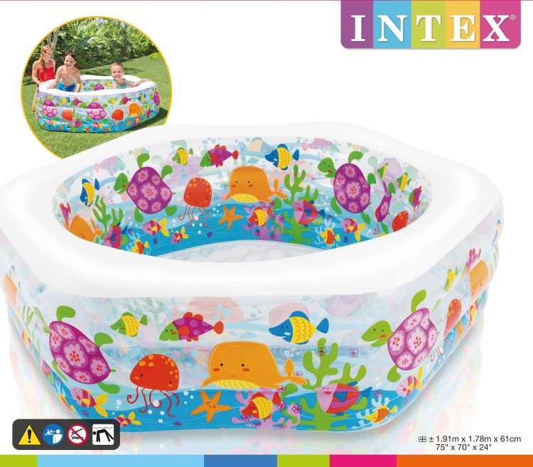 56493 Бассейн надувной «Морской риф», 191 х 178 х 61 см, от 6 лет, микс