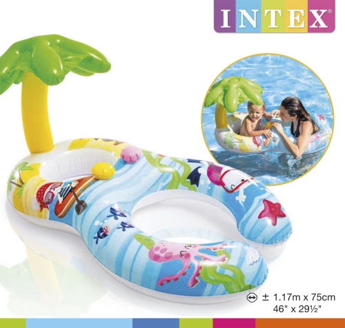 56590 Круг-ходунки для плавания «Пальма», 117 х 75 см, с сиденьем, навесом, от 1-2 лет