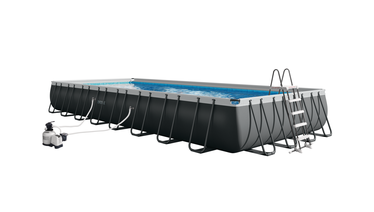 26374 Каркасный бассейн Ultra Frame 975х 488х132см, фильтр-насос, лестница, тент, подстилка