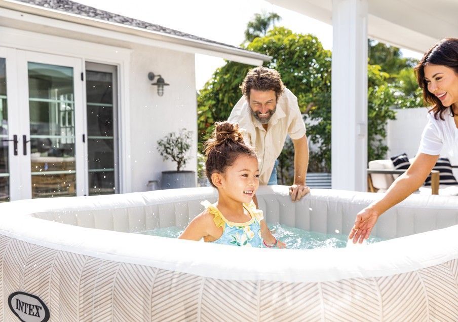 28472 Надувной джакузи  196 x 196 х 71см, СПА PureSpa Bubble Chevron Deluxe 