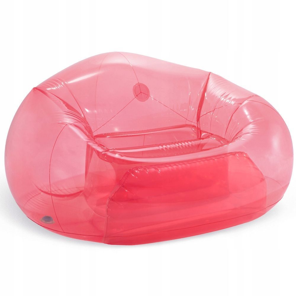 66501 Надувное кресло Beanless Bag Chair 137*127*74 см красное прозрачное