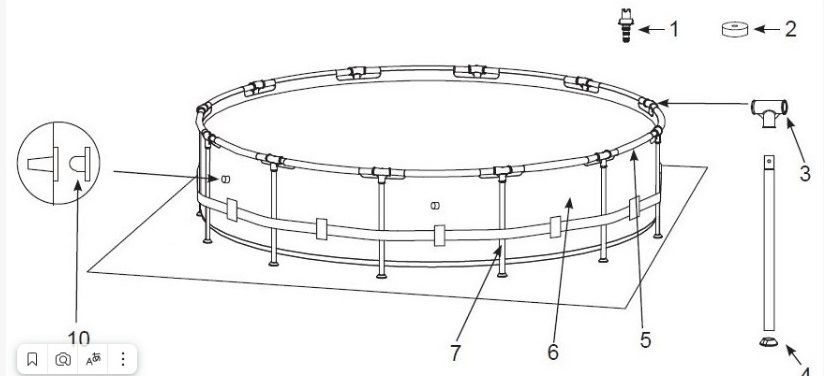 28242 Каркасный бассейн Metal Frame 457х122см, фильтр-насос, лестница, тент, подстилка