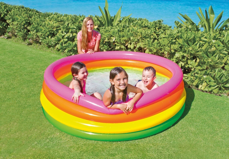 56441 Надувной бассейн Intex Радуга, 168 х 46 см, от 6 лет