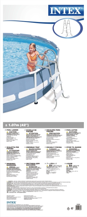 28065 Лестница для бассейнов до 107 см, 3 ступеньки, без площадки