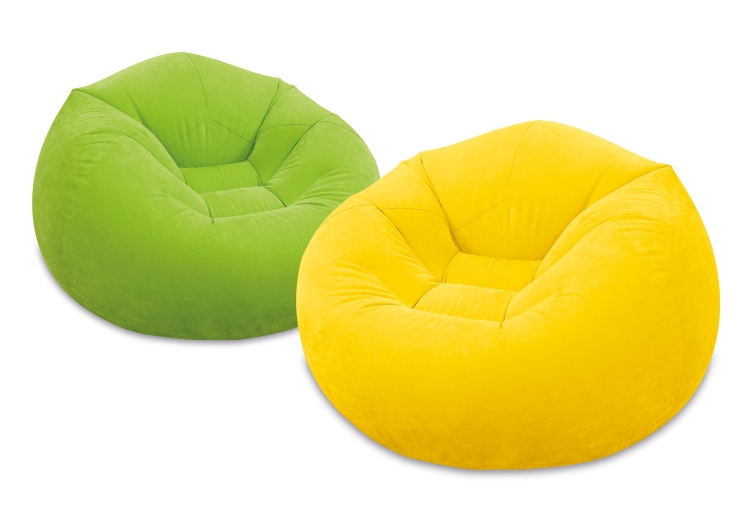 68569 Кресло надувное, флок 107х104х69 см Зеленый