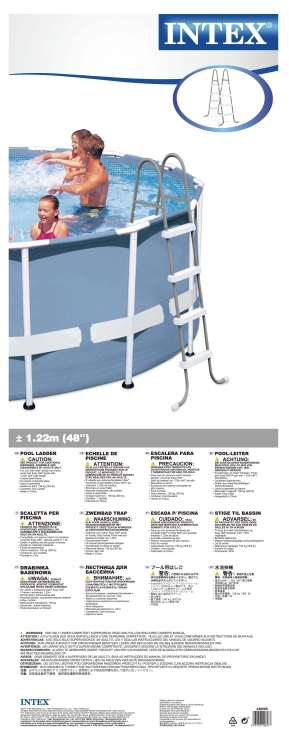 28066 УЦЕНКА Лестница для бассейнов до 122 см, 4 ступеньки, без площадки