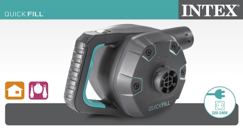 66644 Насос электрический Quick-Fill 220В от бытовой сети, 3 насадки в комплекте