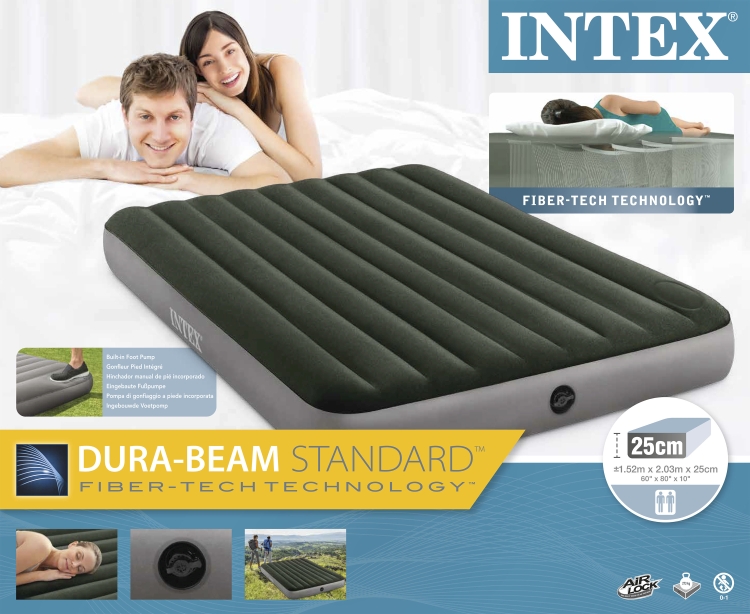 64763 УЦЕНКА Надувной матрас Downy Airbed, 152х203х25см, со встроенным ножным насосом